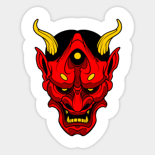 red oni mask Sticker